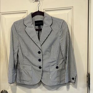 Black and White Striped Women's Blazer